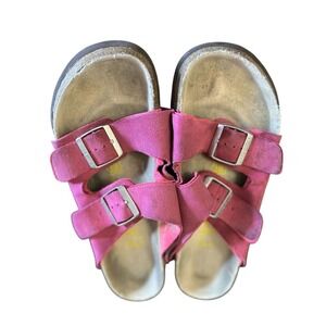 Birkenstock Sandals Pink Suede‎ Leather Adjustable Straps Comfort Size 8